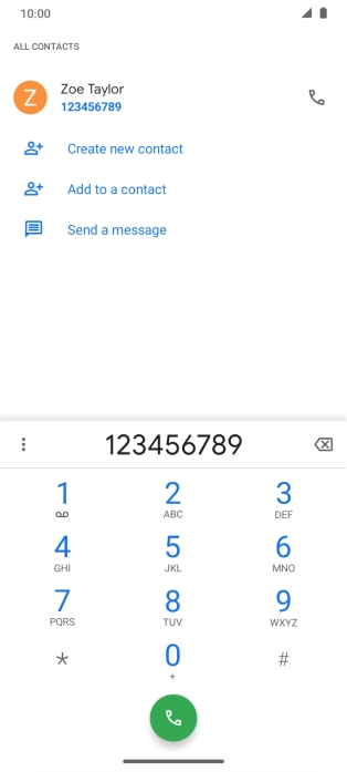 Key in the required number and press the call icon.