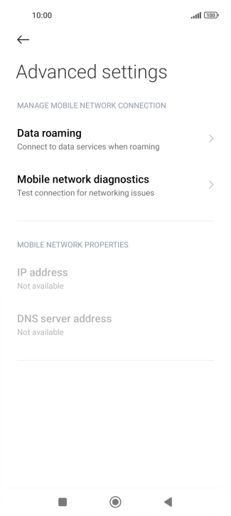 Press Data roaming.