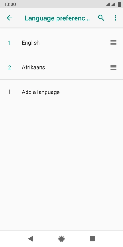 To select the new language as the default language, press the move icon next to the required language and drag it to the top of the list.