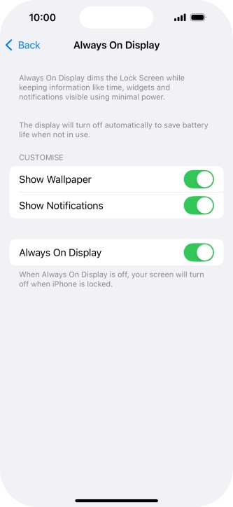 Press the indicator next to 