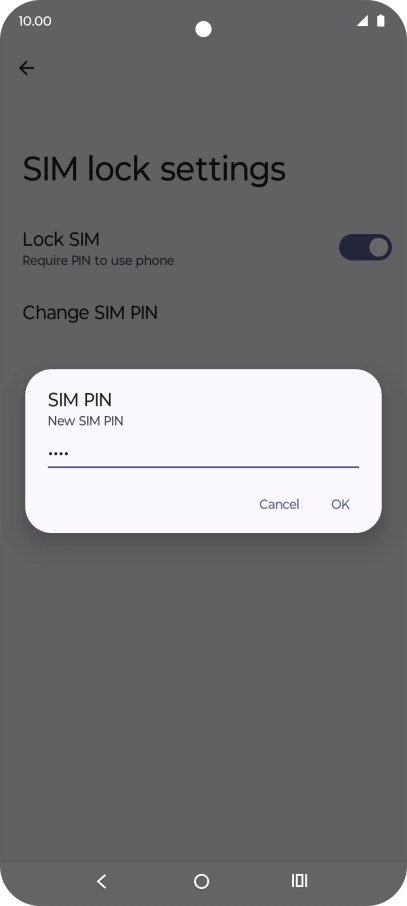 Key in a new four-digit PIN and press OK.