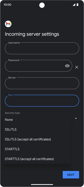 Press SSL/TLS.