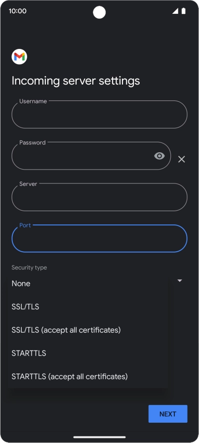 Press SSL/TLS.