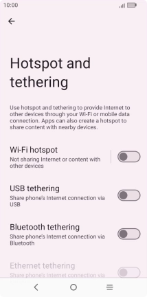 Press Wi-Fi hotspot.