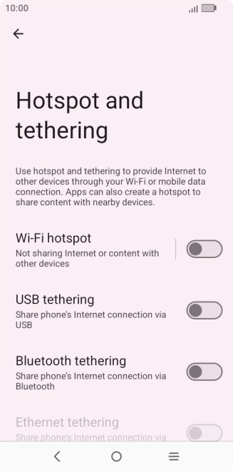 Press Wi-Fi hotspot.