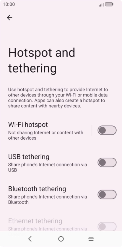 Press Wi-Fi hotspot.