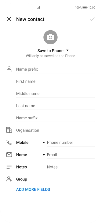 Press First name and key in the required first name.