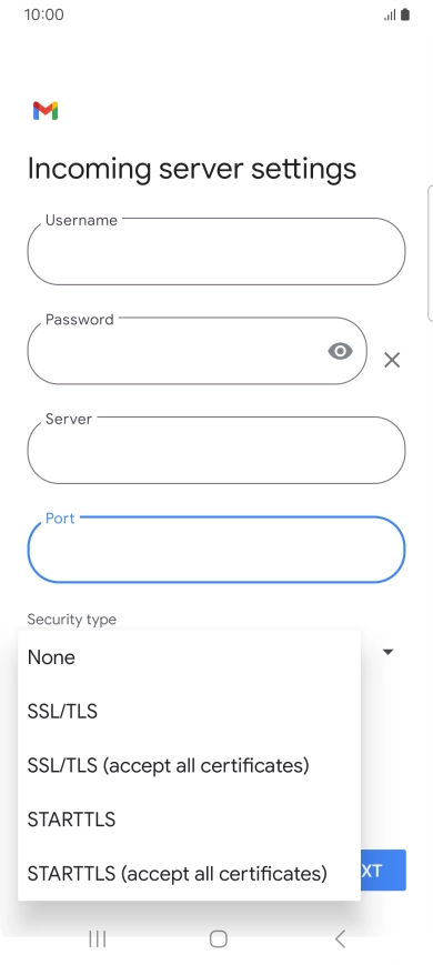 Press SSL/TLS.