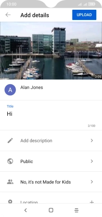 Key in the required text and press UPLOAD.