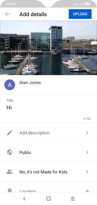 Key in the required text and press UPLOAD.