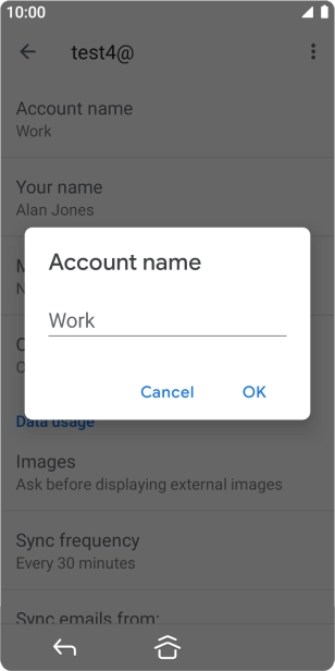 Key in the required account name and press OK.