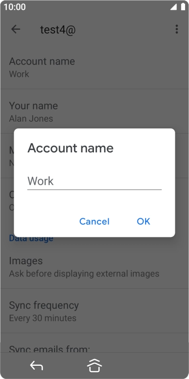 Key in the required account name and press OK.