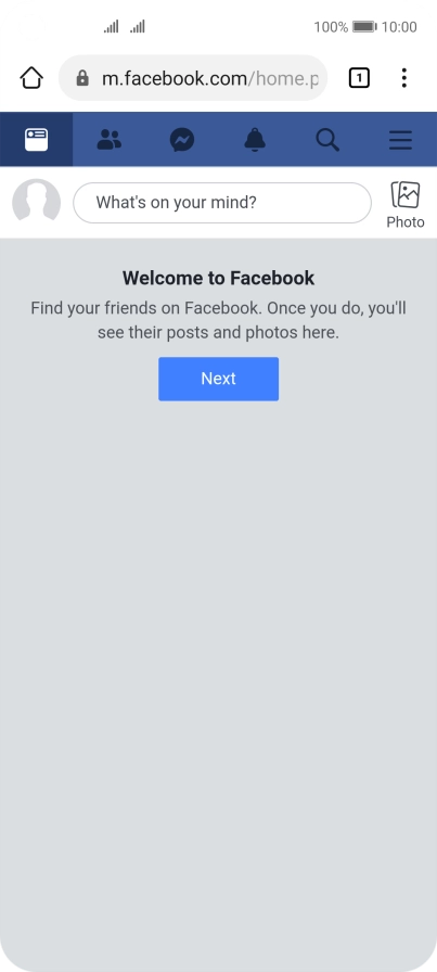 You can now use Facebook on your phone.