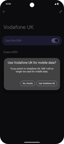 Press the required setting.