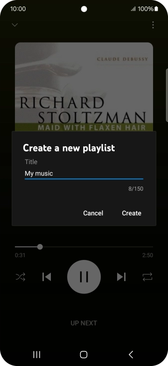 Key in a name for the playlist and press Create.
