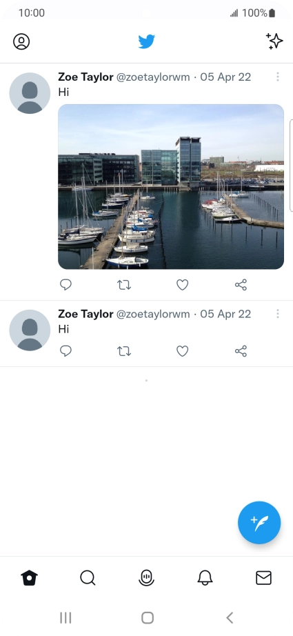 Press the new tweet icon.