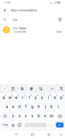 Key in the first letters of the recipient's name and press the required contact.