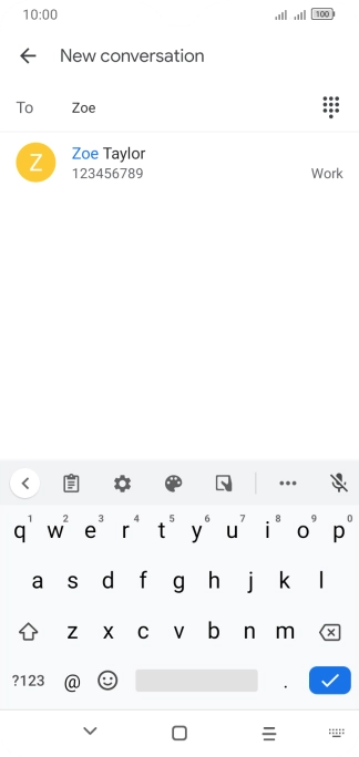 Key in the first letters of the recipient's name and press the required contact.