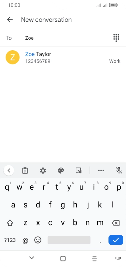 Key in the first letters of the recipient's name and press the required contact.