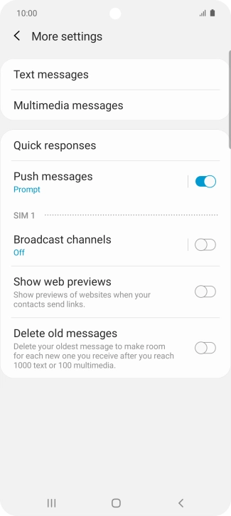 Press Text messages.
