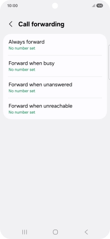 Press the required divert type.