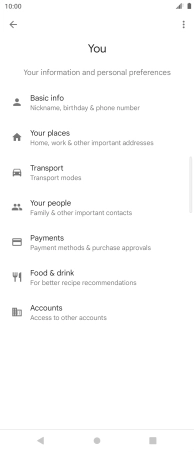 Press Basic info and follow the instructions on the screen to select phone owner settings.