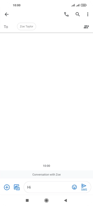 Press the send icon when you've finished your text message.