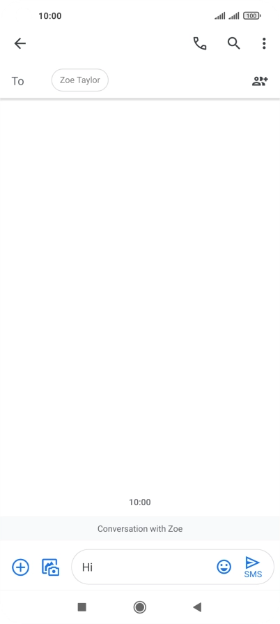 Press the send icon when you've finished your text message.