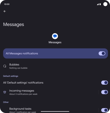 Press the indicator next to 