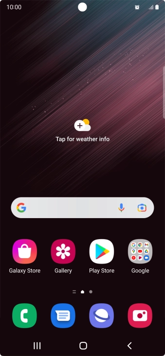 The alarm icon shows that the alarm is set.
