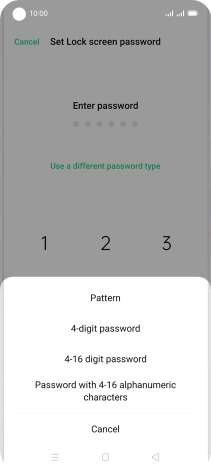 Press the required phone lock code and follow the instructions on the screen to create an additional phone lock code.