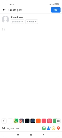 Write the required text and press POST.