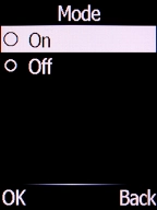 Select Off and press the Left selection key to turn off fixed dialling.