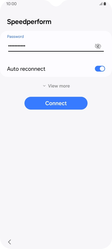 Key in the password for the Wi-Fi network and press Connect.