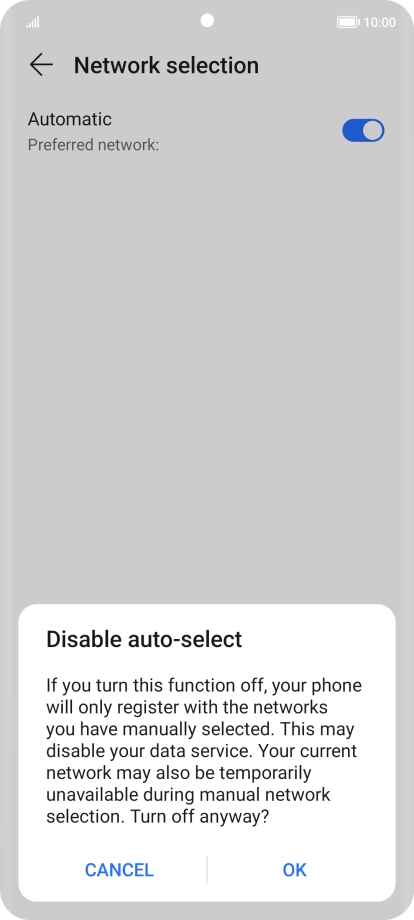 Press OK and your phone will search for networks.
