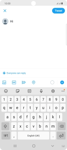 Write the required text and press Tweet.