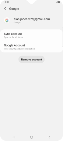 Press Sync account.