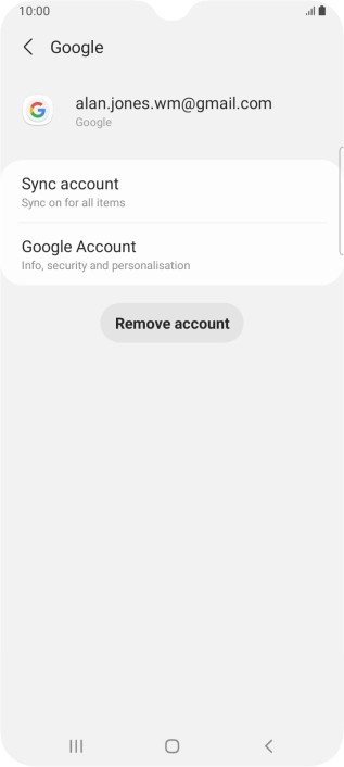 Press Sync account.