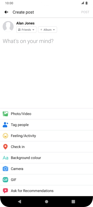 Press the text input field.