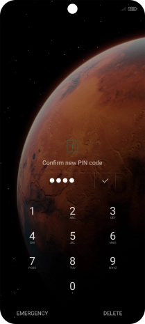 Key in the new PIN again and press the confirm icon.
