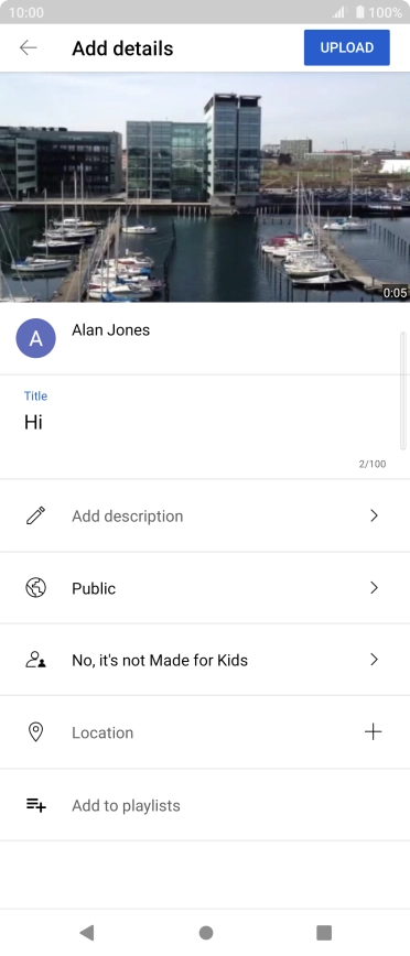 Key in the required text and press UPLOAD.