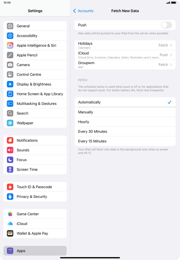 If you turn off the function, press the required setting.