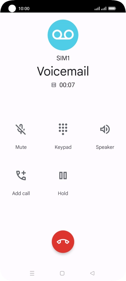 Press the end call icon.