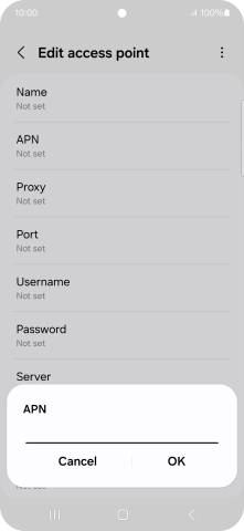 Key in wap.vodafone.co.uk and press OK.