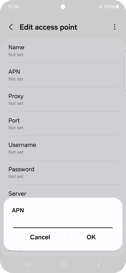 Key in wap.vodafone.co.uk and press OK.