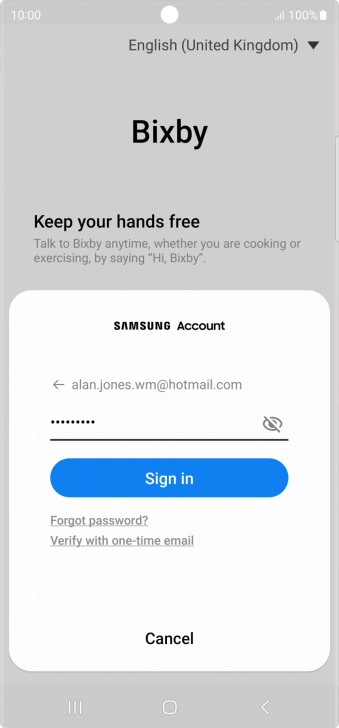 Press Sign in.