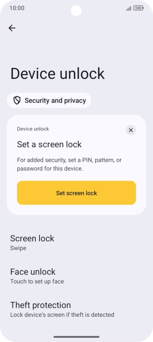 Press Screen lock.