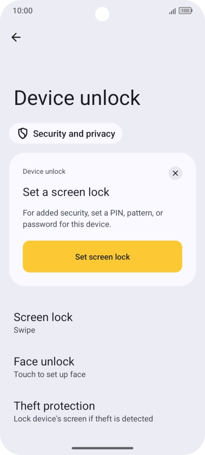 Press Screen lock.