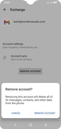 Press REMOVE ACCOUNT.