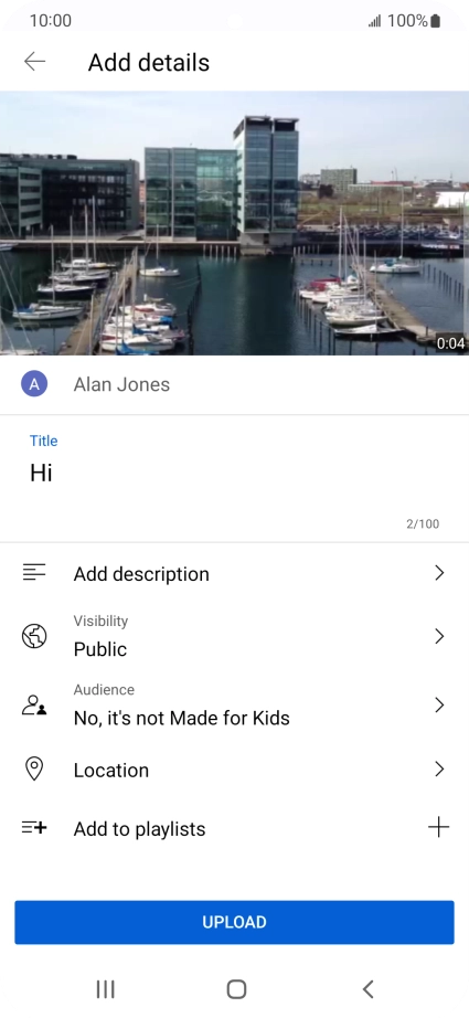 Key in the required text and press UPLOAD.